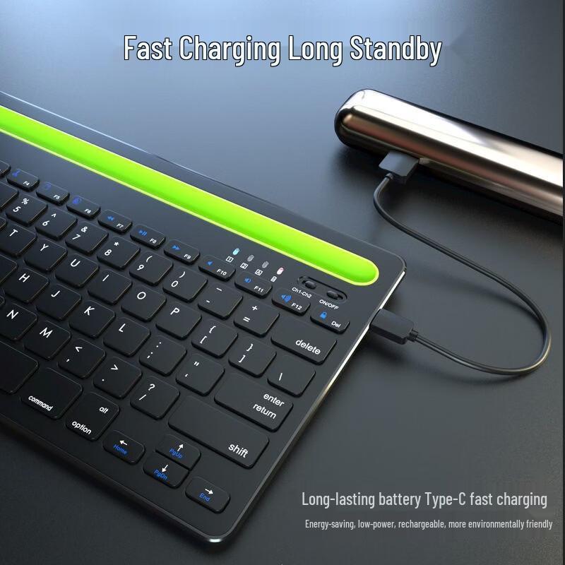 OLOEY Dual Bluetooth Wireless Silent Keyboard with Tablet Stand