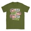 Eat Sleep Moo Deng T-Shirt Men  Humor Cotton Tees Round Collar Short Sleeve T Shirt Graphic Printed Clothes