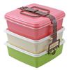 Colors Stackable Picnic Case, Square (Large), 3 Tiers, Pink, 4004