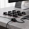 10-Pack Black Small Square Silicone Self-Adhesive Cable Set for Desk
