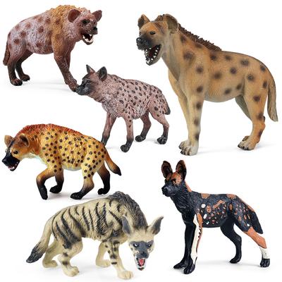 Oenux Klassische Wilde Afrikanische Tiere Simulation Tiger Hyaenidae Actionfigur Figuren PVC Modell Bildung Schule Kinderspielzeug