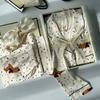 Star Print Ice Silk Women Spring And Autumn Pajamas Long Sleeves High-End Fashion Loungewear Suit