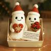 Christmas Ghost Friends Plush Set Cute Small Ghost with Santa Hat for Holiday Home Party Decor Friendship Gifts for Best Friends