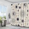 Sun Moon Star Shower Curtain Celestial Pattern Boho Design Bathroom Decor Waterproof Curtains Cosmic Home Style