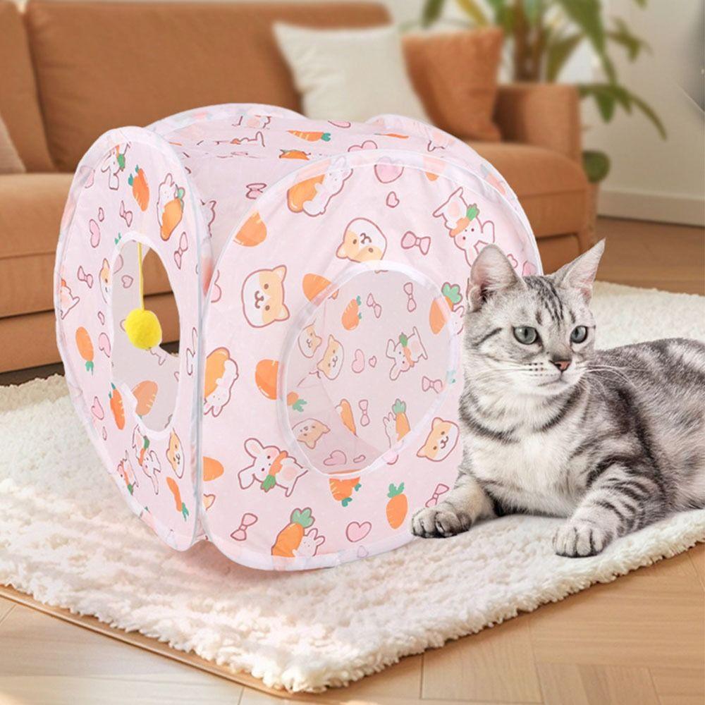 Foldable Cat Play Tunnel Long Straight Channel Cat Channel Cat Tent Nest  Interactive  Fun Toy