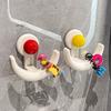1Pc Bathroom Suction Cup Hook Headband Crescent Dopamine Hair Rope Clip Storage Rack Hair Accessory Hanging Organizer