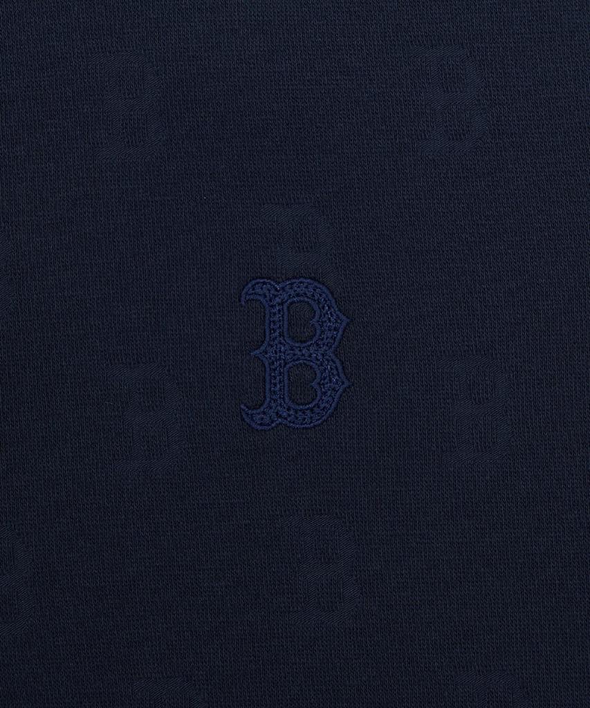 Emelbi Women'S Classic Monogram Tone-Tone Jacquard Collar Dress Bos (Navy)