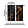 2 pcs   filtering curtains (excluding rods   non-movable   without batteries) Chic Noir Cat for use in bedrooms and living rooms
