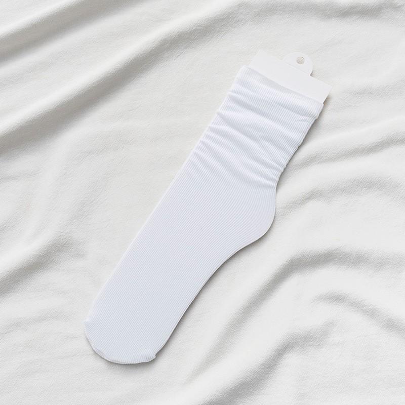 Female Spring and Summer Thin Solid Color All Kinds of Candy Color Breathable In The Cylinder Pile Socks