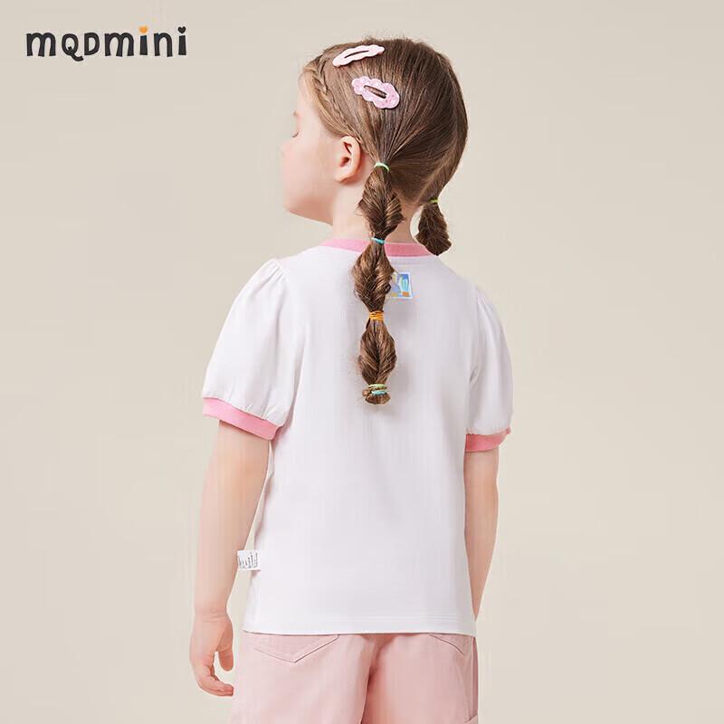 MQDMINI Girls' Bubble Sleeve Short Sleeve T-shirt