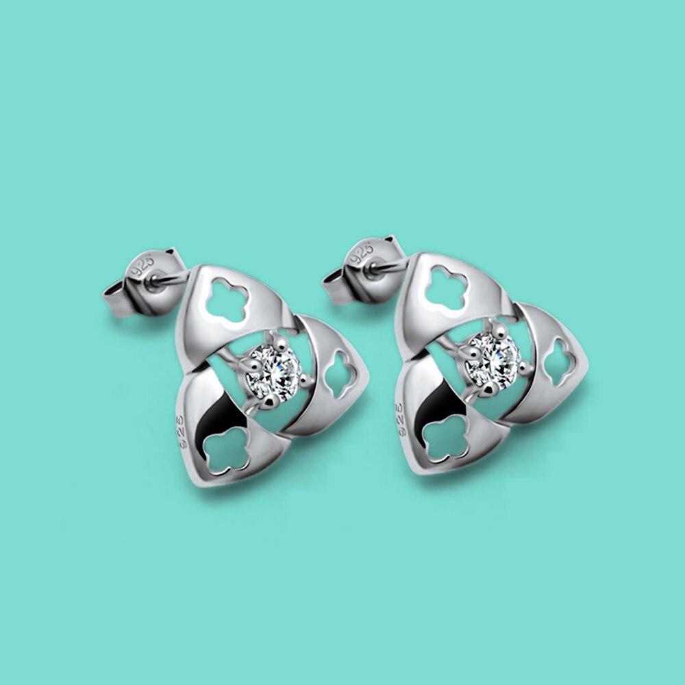 

OL Стиль Женские 925 стерлингового серебра Серьги AAA Циркон Геометрические серьги Push Закрытый Шарм Ювелирные изделия Рождественские подарки