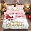 Christmas Bedding Set Printed Christmas theme Duvet Cover Set Soft Single Double Size Bed Set  Christmas Gift Tree Decoratio
