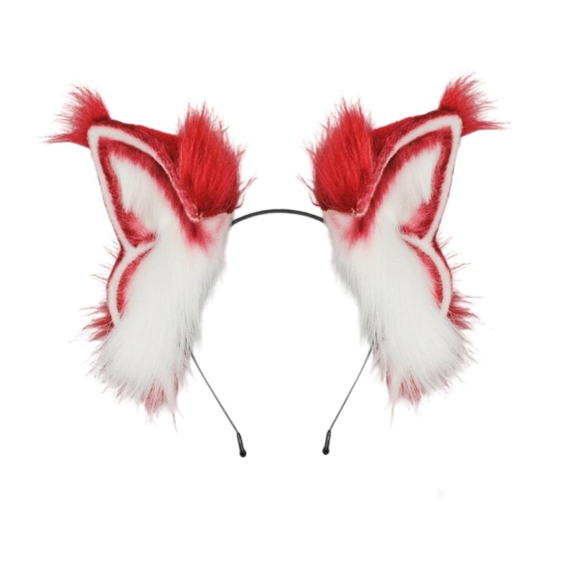 Handmade Adjustable Plush Animal Ears Headbands With Bendable Wire For Cosplays Halloween Costume Party Accessories