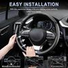 2/3 Pezzi Coprivolante in Fibra di Carbonio per Auto 38cm Antiscivolo Copri Carta Maniglia Booster Volante Auto Copertura Protettiva