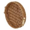 27Cm Round Woven Rattan Tray with Handles Imitation Rattan Storage Serving Basket for Bread Snacks Drinks Fruits Home Decor