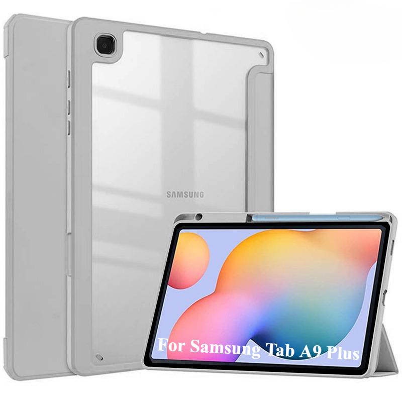 Case for Samsung A9 Plus 11inch S10 S9 FE 11 Plus 13.1 12.4 Cover with Pencil Holder for Galaxy Tab S6 Lite HD Clear Back Shell