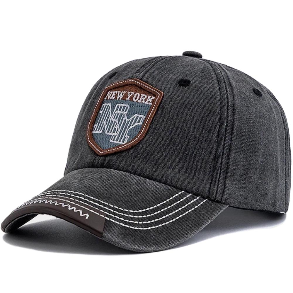 Nová unisex vintage praná bavlněná čepice NY Patch Baseballová čepice Retro New York Vyšívané čepice pro muže a ženy Venkovní táta čepice