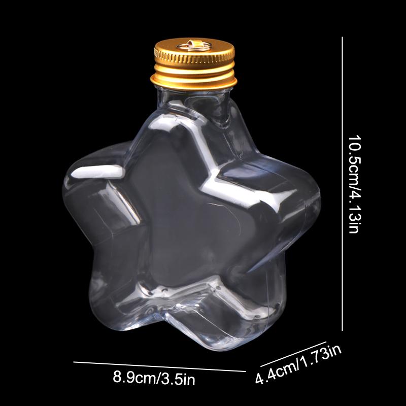 200Ml Cute Star Plastic Bottle Clear Milk Tea Coffee Bottle Transparent Drinking Bottle Water Cup Juicing Beverage Bottles