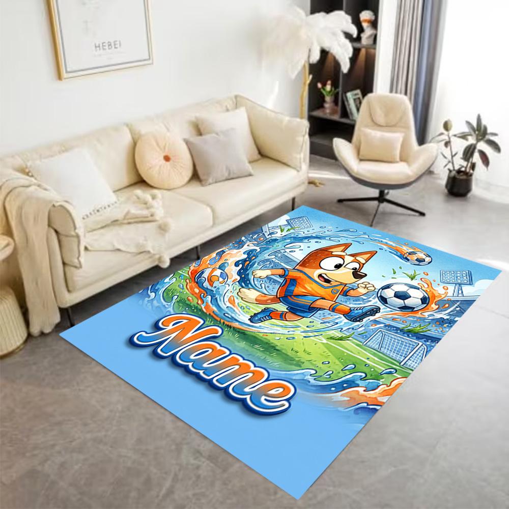Cartoon Soccer Stars Trophy Customize Your Name Floor Mat Perfect for Kitchen Playrooms Decorate room Bedrooms Anti-slip Rug Decorate Offices