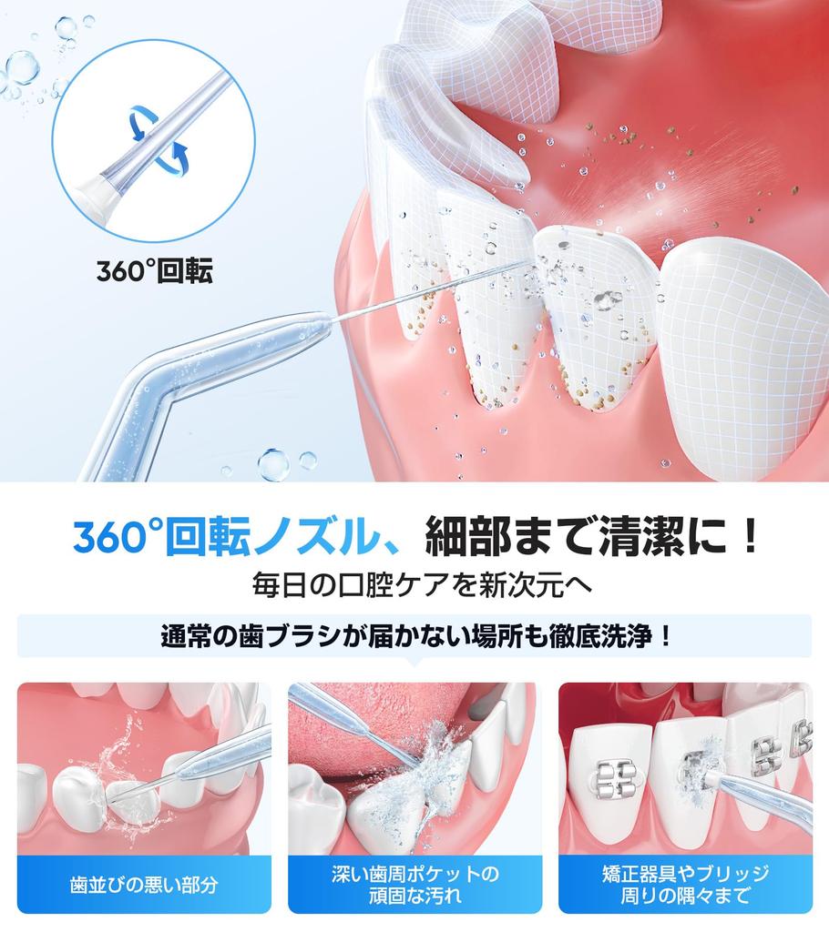 Oral Irrigator Jet Washer with Plaque Removal 4 Tongue 4 Water Flow PSI Water Pressure 310ml Large Capacity IPX7 USB Compact Perfect for Home or Gift