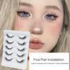 Fox-Eye False Eyelashes Wispy Cat-Eye Faux Mink Lashes 5 Pairs Natural 8D Fluffy Volume Fake-Eyelashes Multipacks Gifts