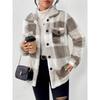 Giacca Invernale in Pile Peluche da Donna, Cappotto ad Alta Elasticità, Lavabile in Lavatrice, Collezione Eleganza Ispirata al Medio Oriente per Autunno e Inverno