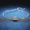 Women's Double-Layer Light Luxury Moissanite Bracelet In S925 Sterling Silver, Featuring a Four-Prong 1-Carat Moissanite Stone.