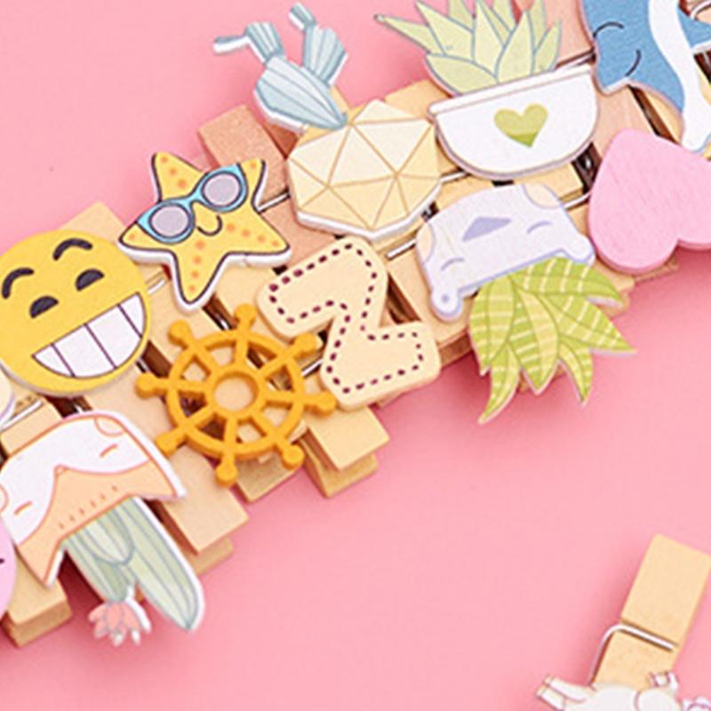 12Pieces Easter Bunnies Photo Peg with 1.5Yard String Wood Photo Clip Wood Pegs For Photo Hanging And Easter Decoration