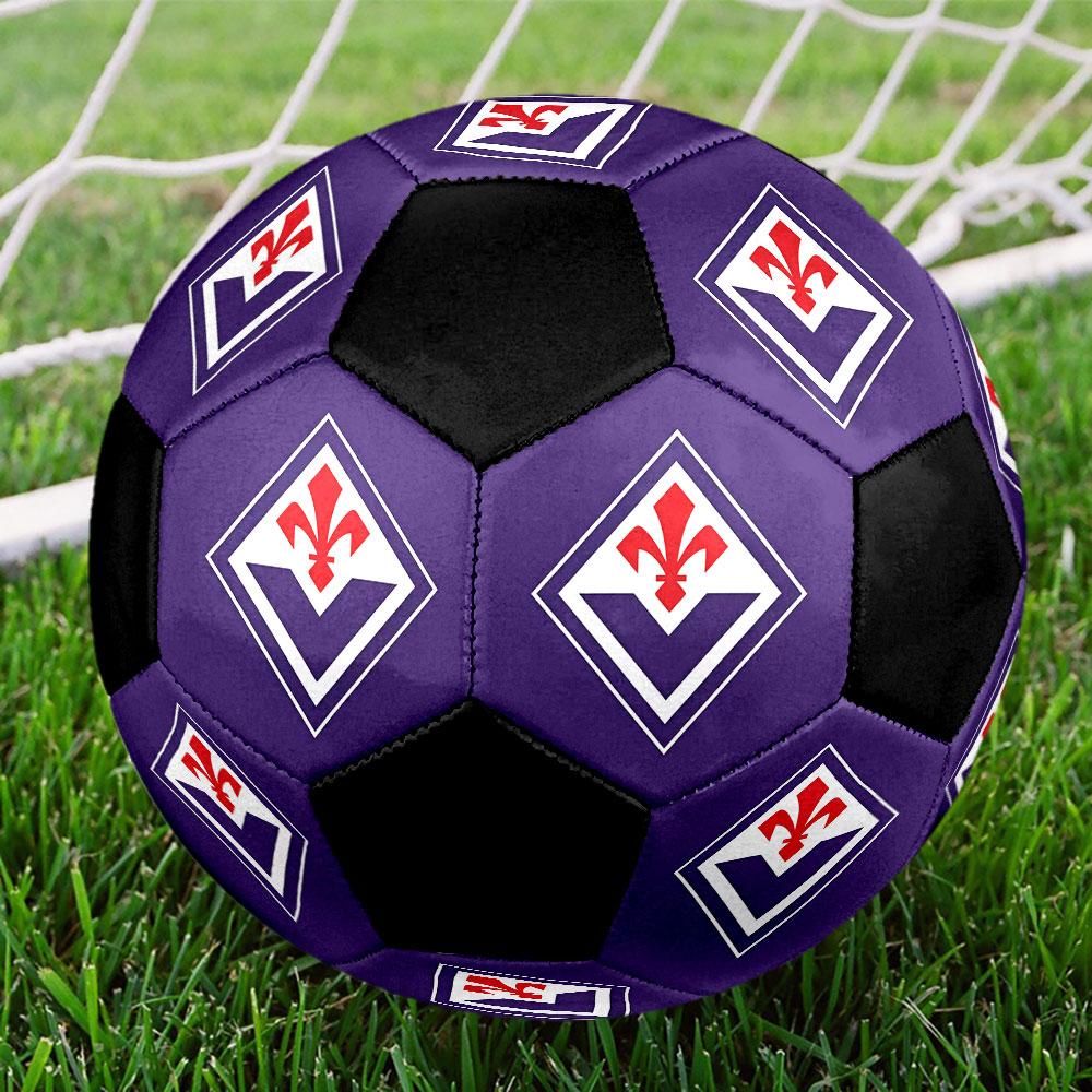 1PC ACF Fiorentina Logo Size 5 Soccer Ball PrahaIndoor Soccer Ball Colorful All Ages Machine Stitched PVC Competition Ready Durable High-Bounce