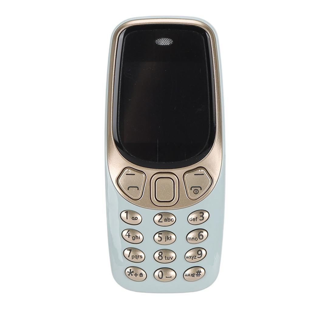 3 in 1 Mini Mobile Phone Hands Free Bluetooth Dialer Low Radiation 3 SIM Card GSM Unlocked Phone Green Gold