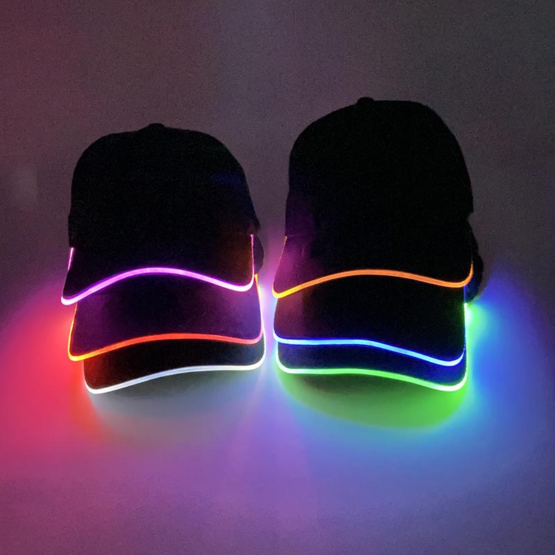 Wholesale Baseball Caps Night Glow Light Cap Boys Girls Fashion Headwear Costumes Accessory Caps Hats