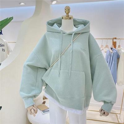 250g Oversized Plus Aksamitowy Sweter z Kapturem - Damski Jesienno-Zimowy Casualowy Zestaw Dwuczęściowy