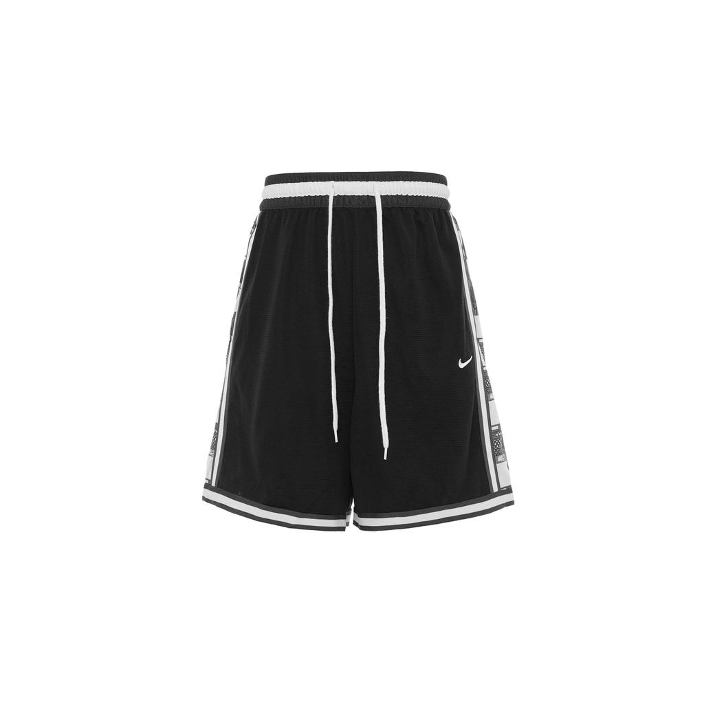 Nike Dri-FIT Pattern Print Basketball Shorts with Drawstring Men Bottoms Black DQ5720-010