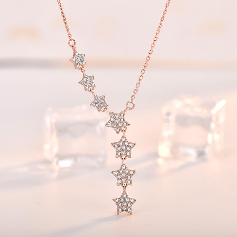 

Ожерелье из стерлингового серебра S925 с женской корейской сеткой и красной кисточкой на ключицу