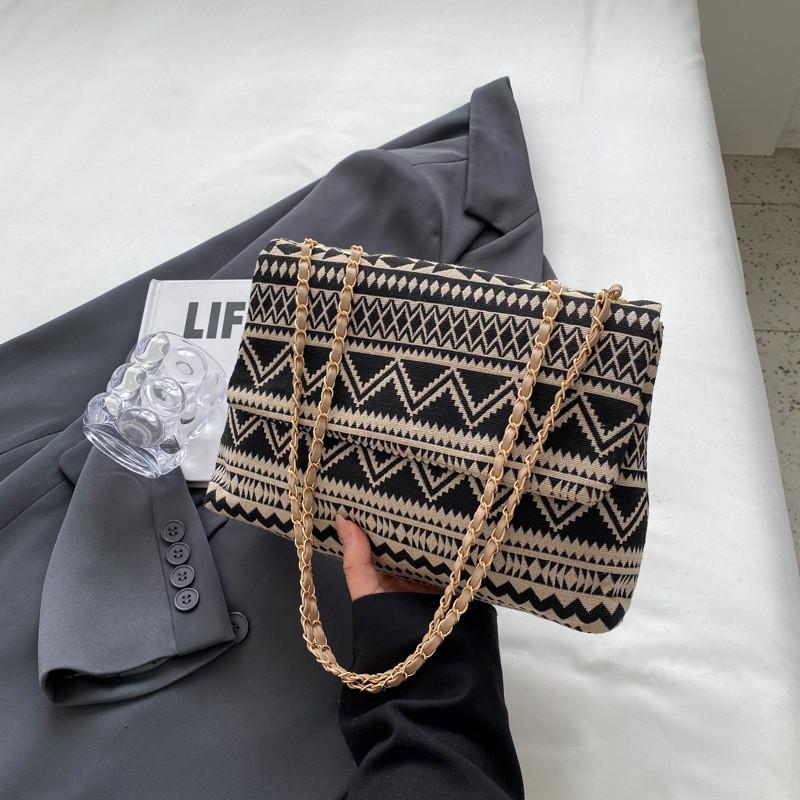 

Стиль Геометрический Богемный Узор Женская Плечевая Цепочка Тканевая Сумка Для Ежедневного Использования хаки