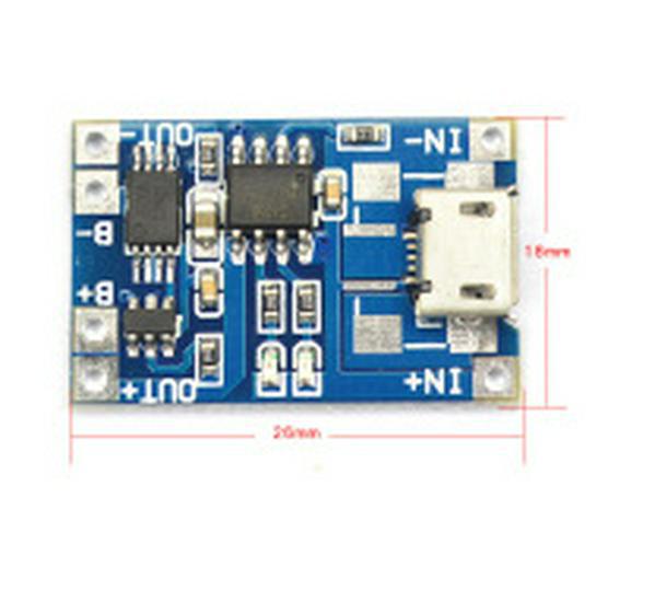 

Плата зарядки літієвої батареї TP4056 із захистом від перезаряду/розряду 1 А для батарей 18650 (3,7 В/3,6 В/4,2 В) 1A 2 in 1 with protection MICRO interface