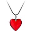 Red Heart-Shaped Glass Pendant Necklace for Women  Girls - Valentine's Day Present, Jewelry for Girls