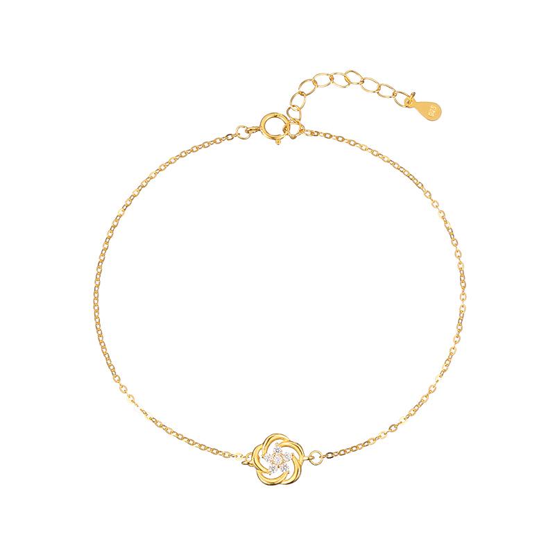 Banyan Tree S925 Silver Camellia Bracelet: Fresh Floral Design for Women, 2023 Trend