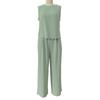 Damen 2-teilige Outfits Sommer Ärmellos Bindeband am Rücken Oberteil und Weite Beinhosen Sets Lässig Urlaubs Loungewear Passende Sets