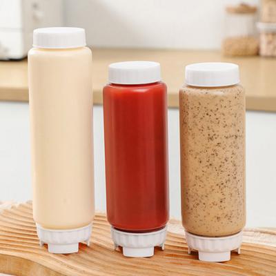 Gewürzspender, Quetschflasche für Soßen, große Kapazität, wiederverwendbarer Gewürzbehälter, Doppelkopf-Küchenwerkzeug für Flüssigkeiten und Soßen