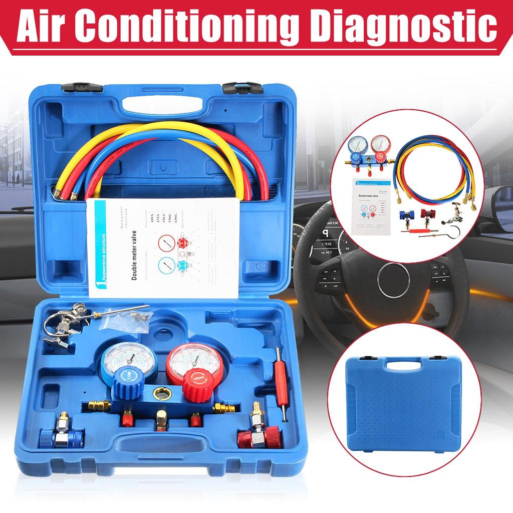 Air Conditioning Pressure Manifold Gauge Hose Kit Set For R22 Refrigerant Pressure Gauge Car Air Condition Refrigerant Gaug