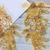 Handmade Nail Beads Clothing Applique Gold Embroidery Clothes Patches  Bridal Accessories