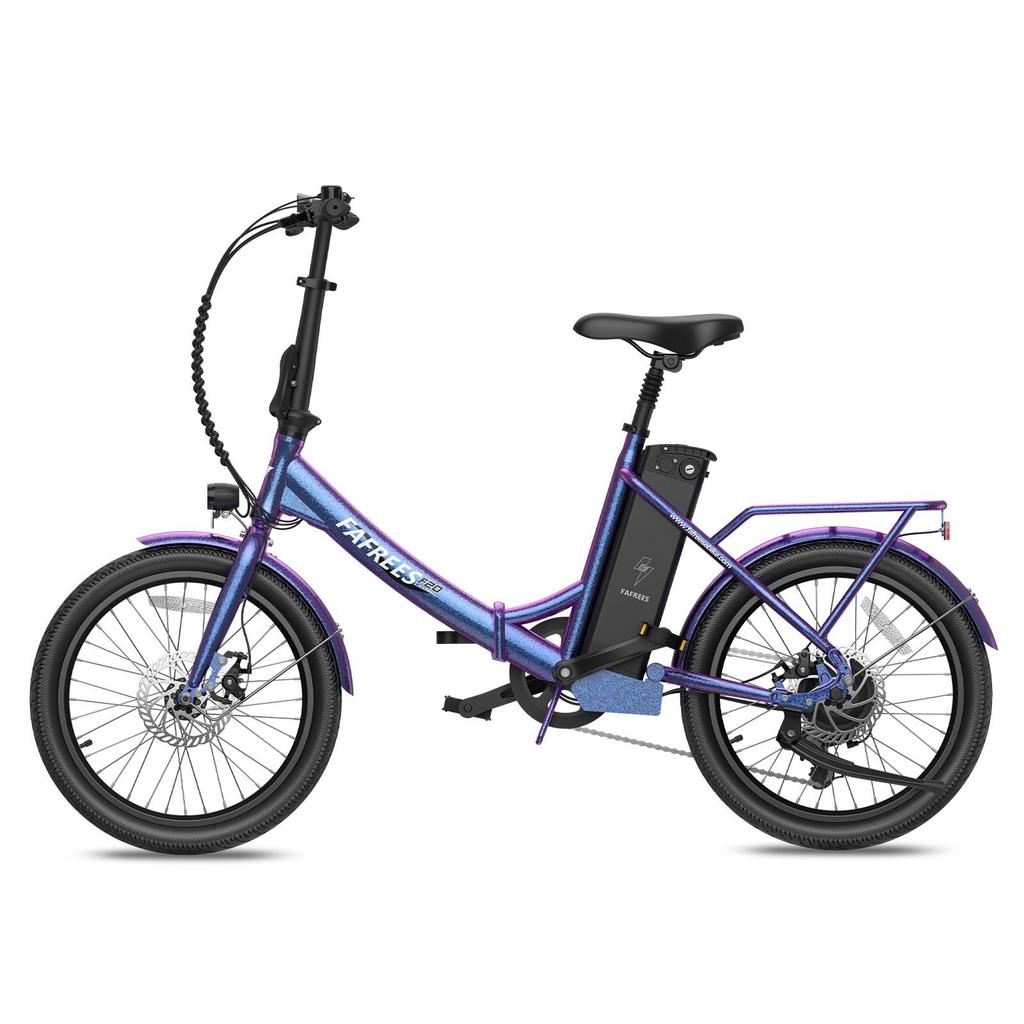 Electric Bicycle Foldable Fafrees 20" 250W Motor 18.2AH Citry Ebike Top Speed 25Km/h 7 Speed Load 120Kg F20 Lasting