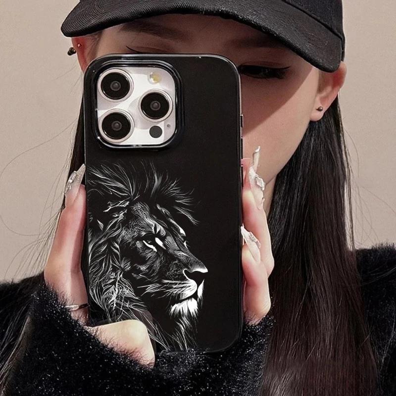 Luxury Lion Pattern Cool Phone Case for iPhone 17AIR 16 15 14 13 12 11 PRO MAX MINI XSMAX XR 7 8 PLUS Y2K Minimalism Soft Cover