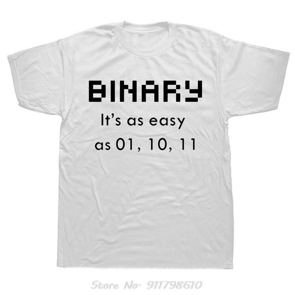Men's Clothing Computer Binary Code Programmer Oversized T-shirt Funny Fashion Fitness T Shirt Developer Geek Cotton Tshirt