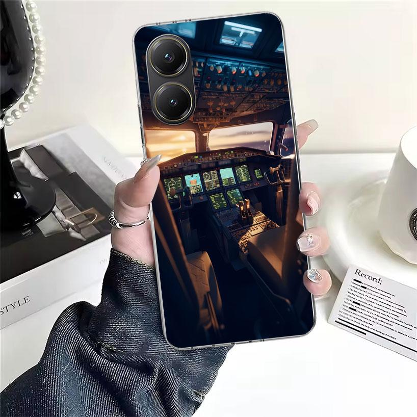 

Aviation Aeroplane Pilot Cockpit Soft Phone Case For Xiaomi Redmi 15C 15 13C 13 Poco X5 X6 X7 F7 Ultra M7 12C 12 10 10C 9C 9A 9T Redmi 12C