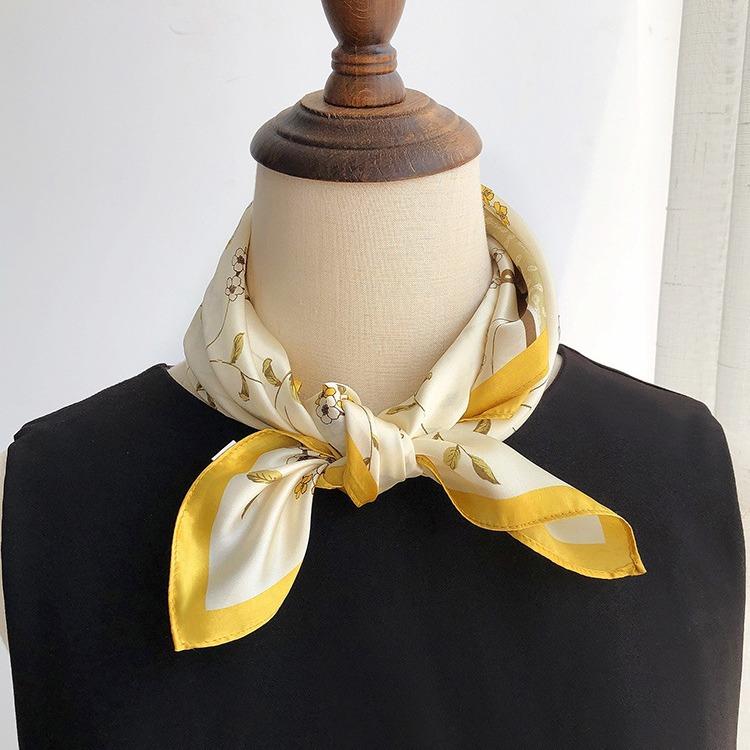 Hangzhou Silk Scarf Silk Mulberry Silk Small Square Scarf Women Versatile Korean Version Gentle Nostalgic Multi-Functional Professional Scarf