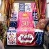 Happy 50Th Birthday Blanket Personalized Name Soft Comfortable Stylish Blanket Car Blanket Perfect For Travel Camping Outdoor Home Suitable For All