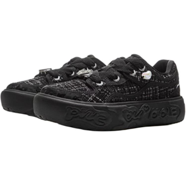 Li Ning Kids Sports Lifestyle Series Comfortable Fashion Shock Absorption Rebound Low Top Casual Shoes Kids Casual Shoes Black YKCV120-4