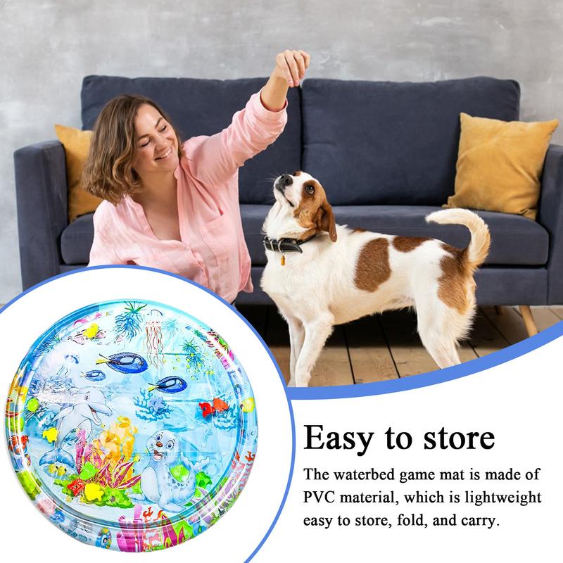 Water Sensory Play Mat For Cats Pet Cooling Mat For Hot Weather Interactive Cat Toys For Pet Cat Dog Play Cool Comfortable